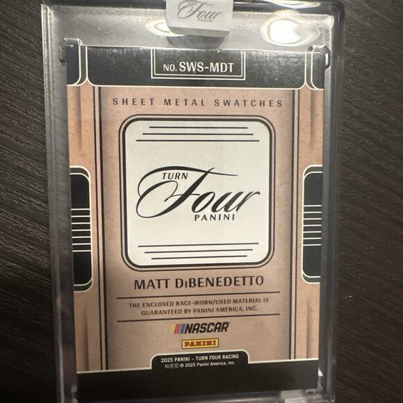 Matt DiBenedetto 25/25 SHEET METAL SWATCHES GOLD SP 2025 Panini Turn Four NASCAR - Picture 3 of 4